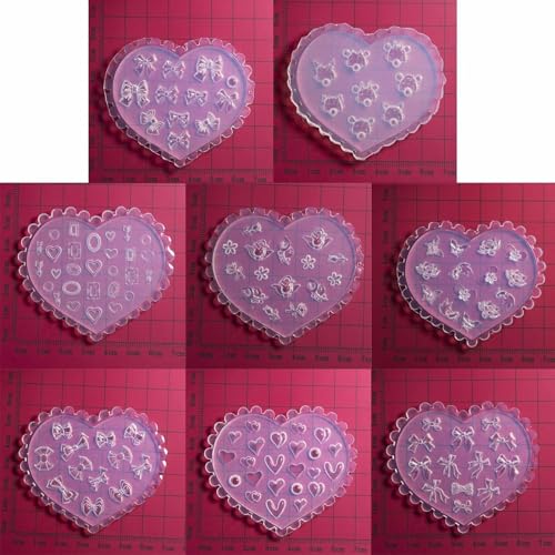 2 Pieces White DIY 3D Silicone Nail Art Decortive Design Mold Nail Art Making Tools Mould False Nails and Accessories, DIY Design Tool for False Nails,False Nail Tips