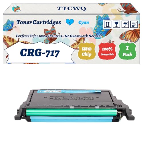 Compatible for Canon CRG-717 Toner Cartridges Work for Canon i-SENSYS MF8450 Printers, with Chip, High Yield 5000 Pages, High-Definition Printing (1 Pack Cyan)