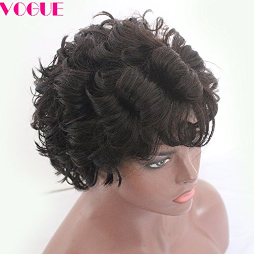 Short Malaysian Human Hair Lace Front Wigs Bob Cut Bouncy Wave Virgin Hair Wigs for Black Women (8inch)
