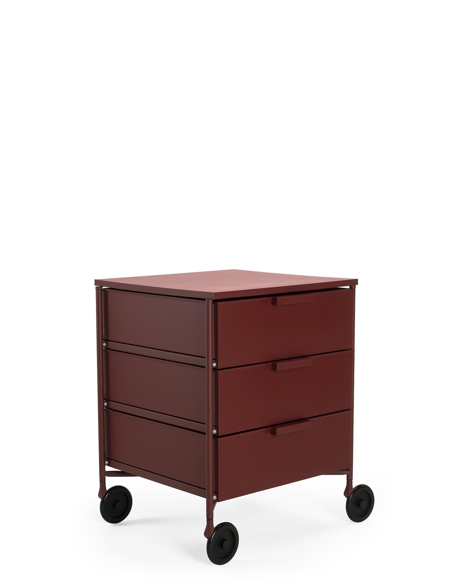 Kartell Wagen für Arbeitszimmer, Alloy Steel, Pflaume, 3 Schubladen