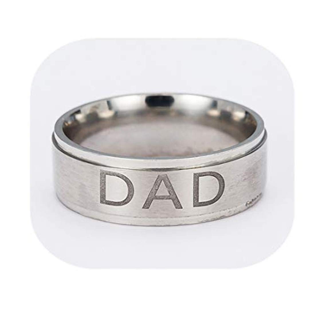 Handmade accessories kakupao Dad Ring,Dads Engraved Ring,Fathers Ring,Hand Stamped Ring,DAD Gift (Rose Gold&7)