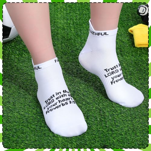 Janmercy 6 Pairs Catholic Socks Christmas Christian Sports Gifts Athletic Running Ankle Religious Socks Faith Jesus Gifts4