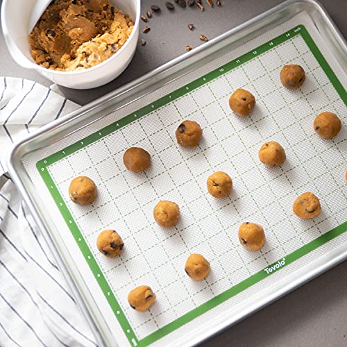 Image of Tovolo Pro-Grade Sil 1 /2 Sheet Pan Mat w /Grid for Baking, Food and Meal Prep, Cooking and More