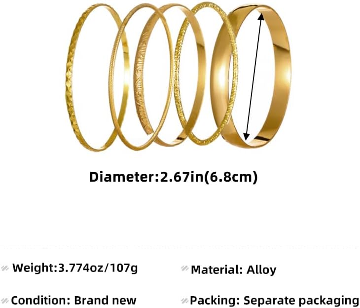 Gold & Silver Bracelets Set for Women, Stackable Bohemian Bangle Pack, Dainty Layered Bracelet Jewelry Set, Vintage Geometric Boho Style Fashion Accessories, Gift Jewelry for Her - Image 6