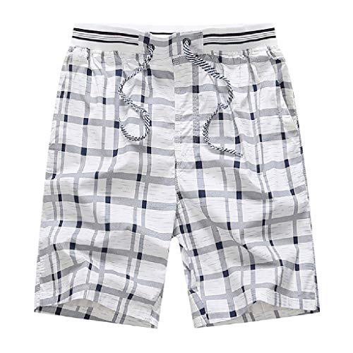 DIOMOR Fashion Classic Drawstring Plaid Shorts for Men Elastic Waist Comfy 9