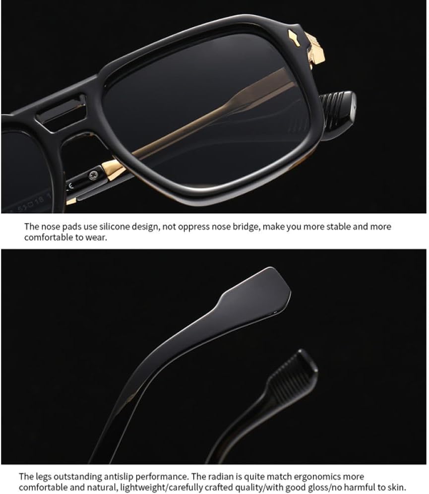 Retro Double Bridges Men Rivets Sunglasses Fashion Gray Gradient Shades UV400 Women Punk Sun Glasses