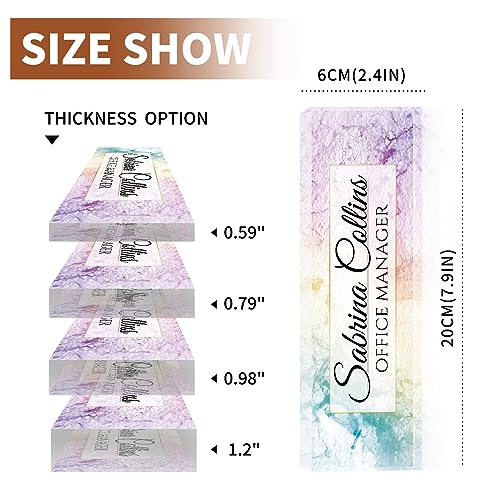 Image of Name Plate for Desk, Desk Name Plate Personalized, Office Decor for Women Men, Acrylic Desktop Accessories, Office Appreciation Gifts for Boss Social Workers Nurse Teacher Employee (Colorful Marble)