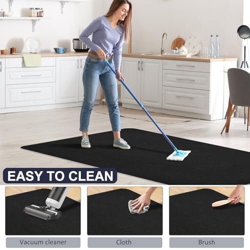 Image of Office Chair Mat for Hardwood Floor - Anti-Slip Floor Protector, Desk Chair Mat, Low-Pile Rug, Gaming Rolling Chair Mat,Multi-Purpose Floor Protector for Office Chair (Black, 36X48 in)