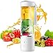 GMtes Licuadora Personal portátil, Vaso exprimidor de Vidrio Recargable USB, 500 ml con Tapa de Viaje, pequeña batidora de Frutas para Batidos y Batidos