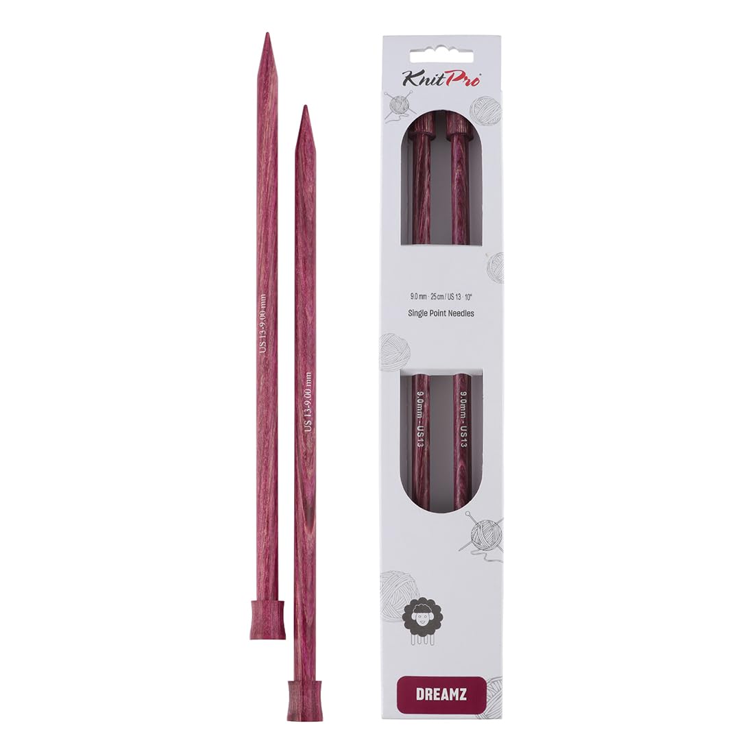 KnitPro Dreamz Single Pointed Needles 10" (25cm) | Size 9.00mm