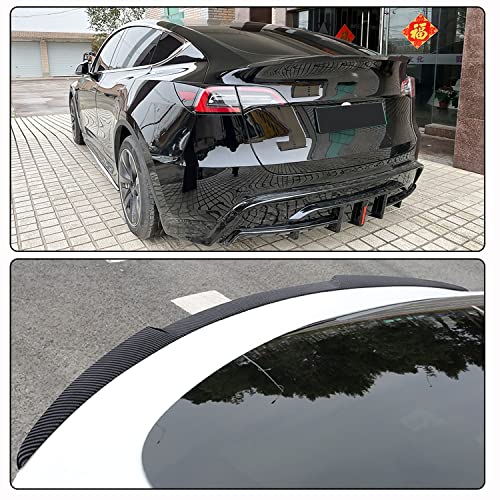 Mcarcar Kit Real Carbon Fiber Trunk Spoiler For Tesla Model Y 2020-2022 Car Spoiler Wing Performance Rear Trunk Lid Tail Car Styling Kits Gloss Black Carbon For Tesla Model Y (Style A) #TOP3