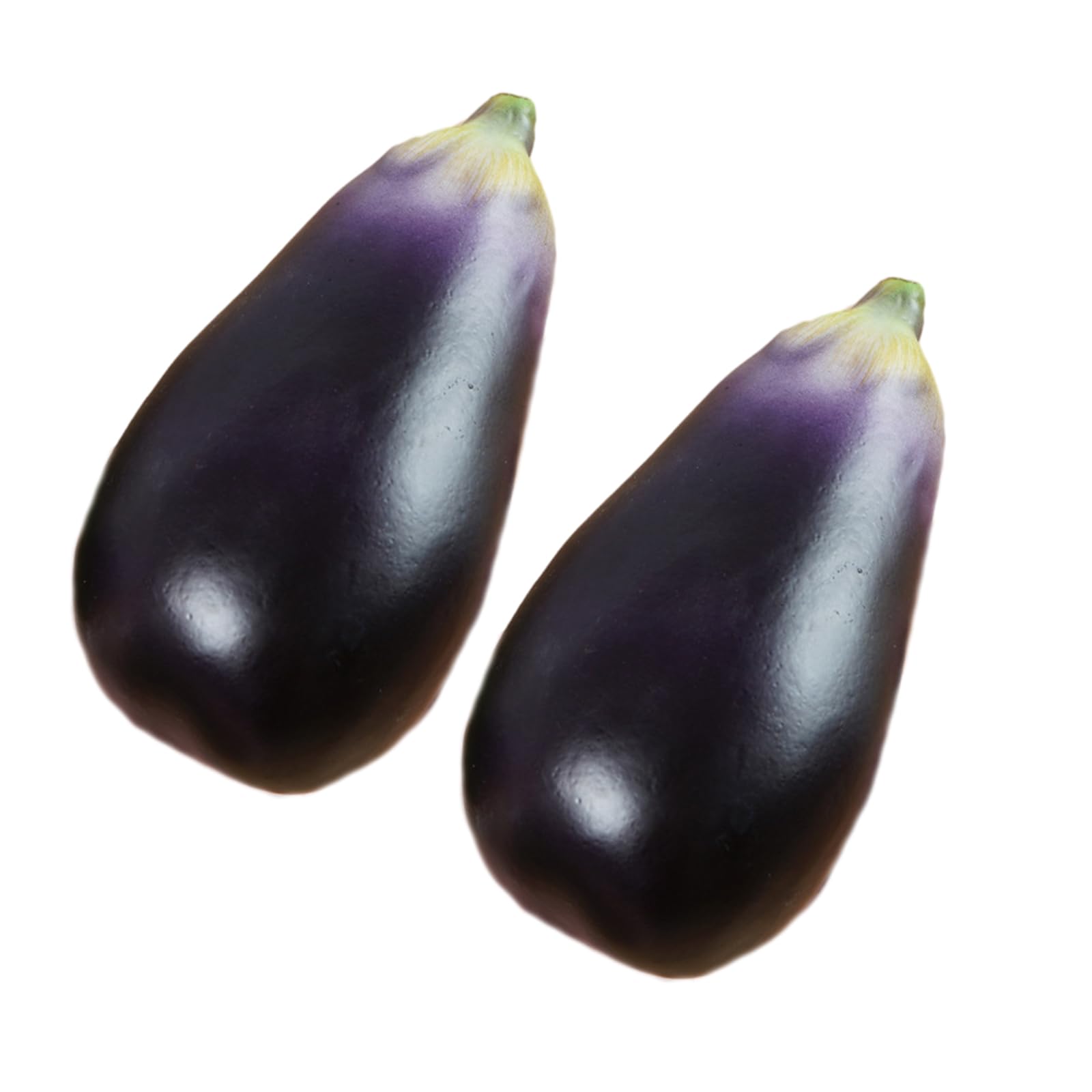 Buxuaaaa 2pcs Simulation Eggplants Realistic PU Eggplants Artificial Simulated Aubergines Vegetable Photography Props Faux