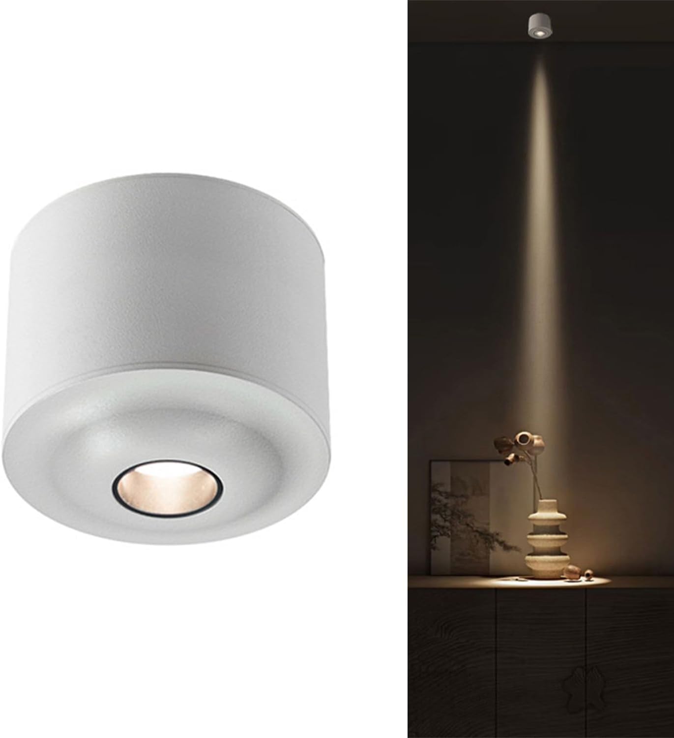 Led Indoor Spot Light For Potted Plants, Picture Jewelry Showcase Model Display Shelves, Art Decor Accent Lighting - Down Spotlight 5W 500 Lumens Ra90 Flush Mount Ceiling-White 6000k-Beam angle 8°