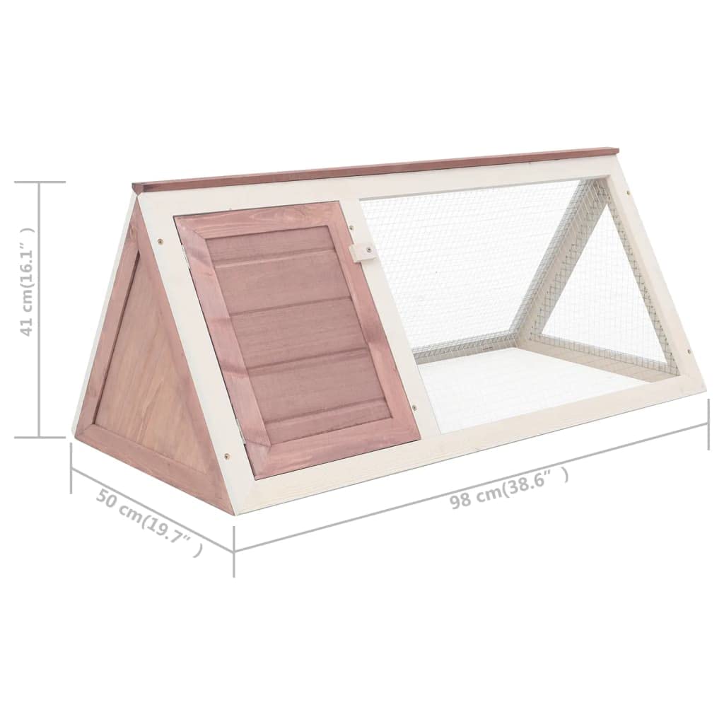 HOMIUSE Clapier à lapins en bois marron pour petit animal, cochon d'Inde, maison de lapins, accessoires pour cochon d'Inde, cochon d'Inde, cages à lapins, cages à hamster, en bois, 98 x 50 x 41 cm