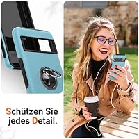 AOUIA für Google Pixel 8 Pro Hülle mit 360° Drehbarer Ring Ständer, Militärischer Stoßschutz Pixel 8 Pro Hülle Handyhülle für Google Pixel 8 pro, Sierra Blau – Ansicht 7