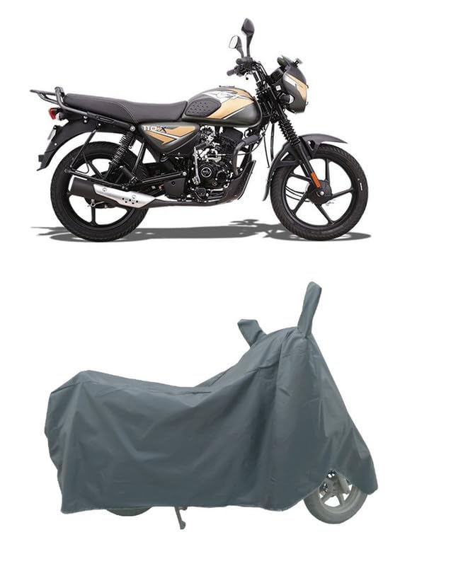 Two Wheeler - Scooty - Bike Cover for Bajajj CT 110X Matte Wild Green Cover with Water-Resistant and Dust Proof Premium 190T Fabric (Grey Plain)