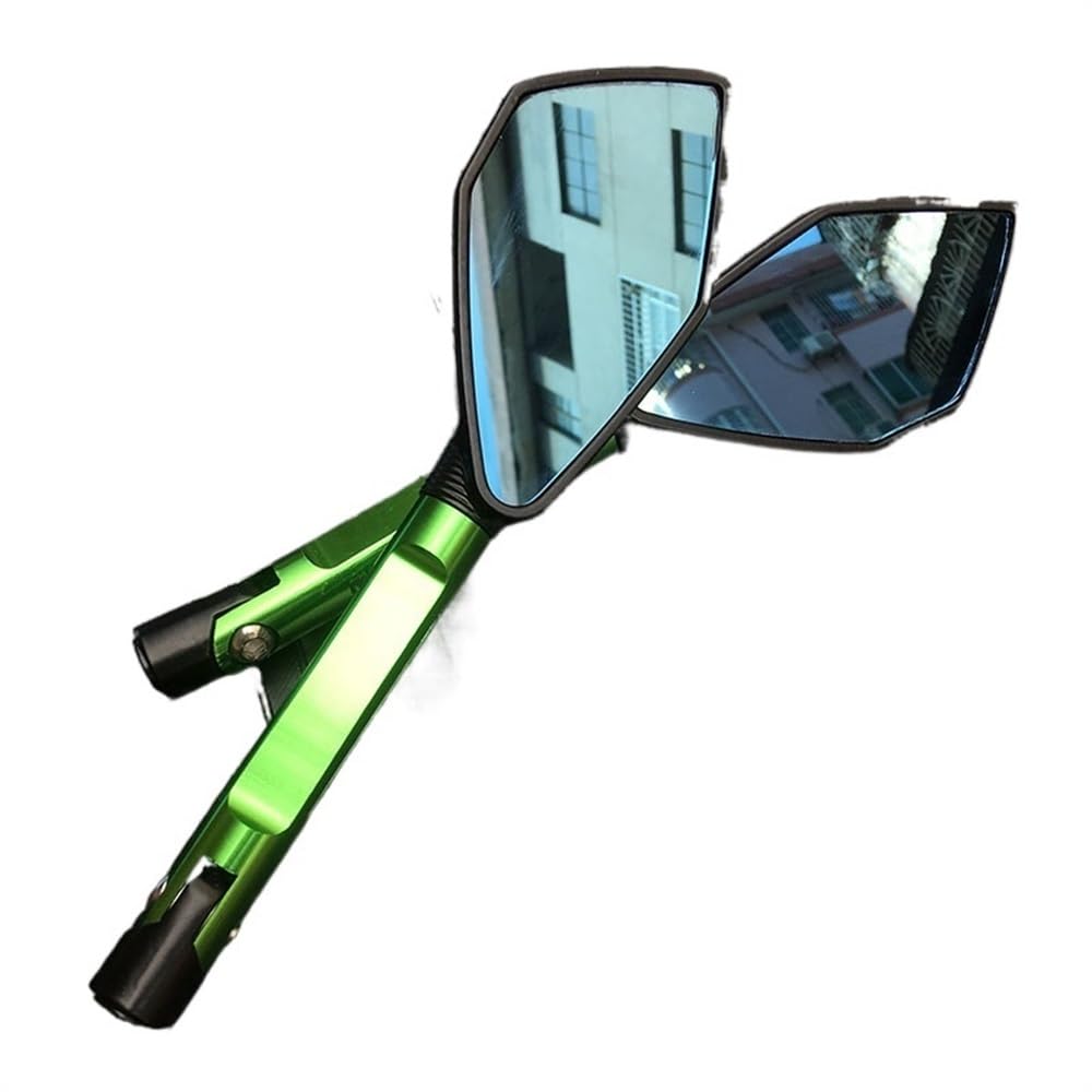 Retrovisores De Moto 2pcs Universal Motorcycle Retroview Espejo Espejos Laterales Aluminio Ajustable Retrovisores Moto (Color : Green)
