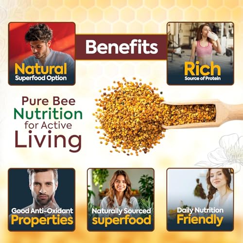 Image of Jeena Sikho Bee Pollen Pro | Raw & Natural Bee Pollen | Nutrient-Dense Superfood | For Daily Energy & Nutrition | 200 g, Pack of 3