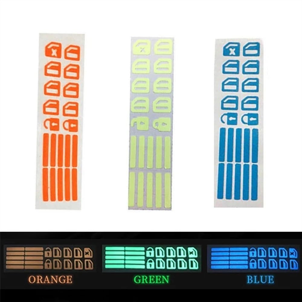 Pegatinas Luminosas Fluorescentes Para Botones De Ventanilla Del Coche - Verde - Decoración Interior Y Mejora De Visibilidad Nocturna