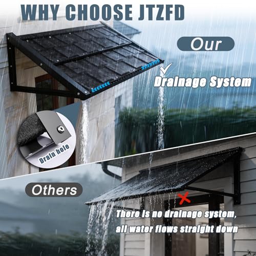 JTZFD 53" x 32" Fixed Metal Awning for Doors, Windows, Balcony, Porch by JTZFD - Used condition - Image 7