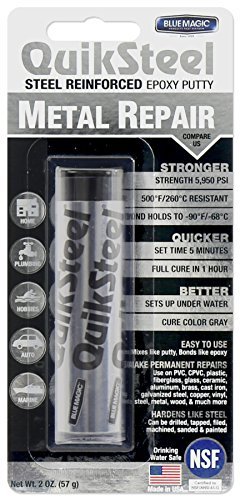 QUIKSTEEL EPOXY REINFORCED PUTTY MECHANICS METAL INSTANT REPAIR WELD FIX 16002 e