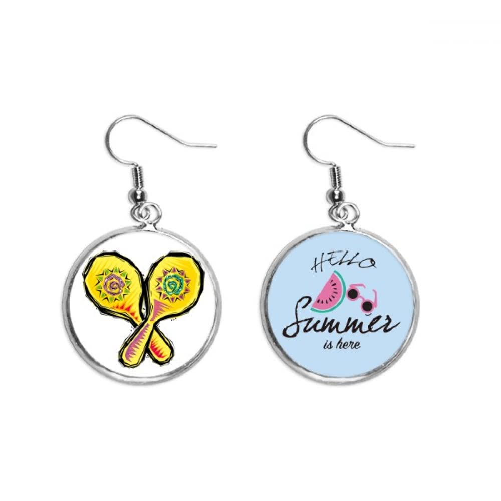 Pendientes de sandía ligeros que no pesan en el lóbulo con diseño mexicano amarillo 5