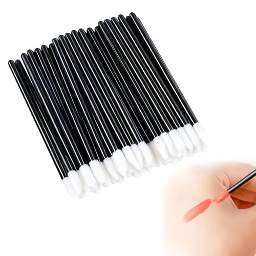 100PCS Brochas Para Labios Desechables, Higiénicos Pinceles De Labios Desechables, Bastoncillos De Maquillaje Para Aplicar Brillo y Labial Aplicadores De Uso Unico Maquillaje Profesional y Diario
