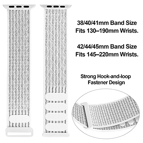 Gz Gzhisy Sport Loop Nylon Band Compatible With Apple Watch Band 38Mm 40Mm 41Mm 42Mm 44Mm 45Mm 49Mm Ultra Iwatch Series 8 7 6 Se 5 4 3 2 1 Strap, Fit For Iphone Watch Band Women Men Stretchy Elastic Braided, 38Mm/40Mm/41Mm Summit White #TOP2