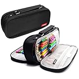 【Praktisches Design】 Das praktische 5-Fach-Design dieses Federmäppchens kann Ihre verschiedenen Gegenstände trennen und organisieren. Mit vernietetem, verstärktem Griffschlaufendesign, nicht leicht zu brechen; und verdickter Griffschlaufe für bequemen Gebrauch und einfachen Transport.Zwei Doppelreißverschlüsse, sicher für all Ihre geordneten Dinge.Das Federmäppchen enthält einen elastischen Riemen, der Bleistift oder Gegenstände sicher hält, damit sie nicht herausfallen können.