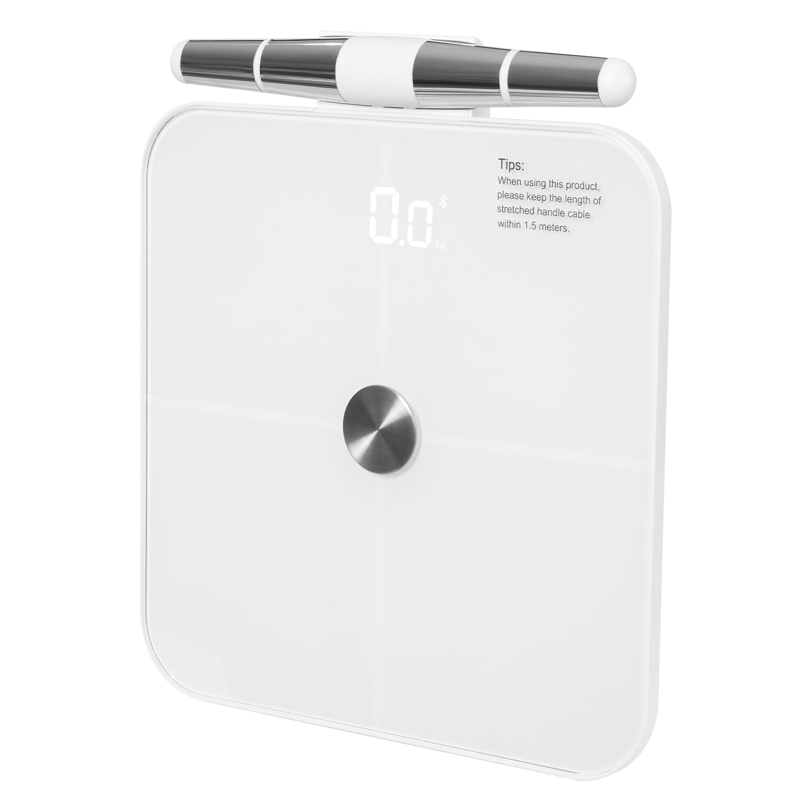Bilancia da 3 – 180 kg Mini digitale Lcd elettronica, per peso, grasso corporeo, massa ossea e BMI, 36 x 32 x 4 cm, bianco record track bilancia ricaricabile con Bluetooth e retrattile