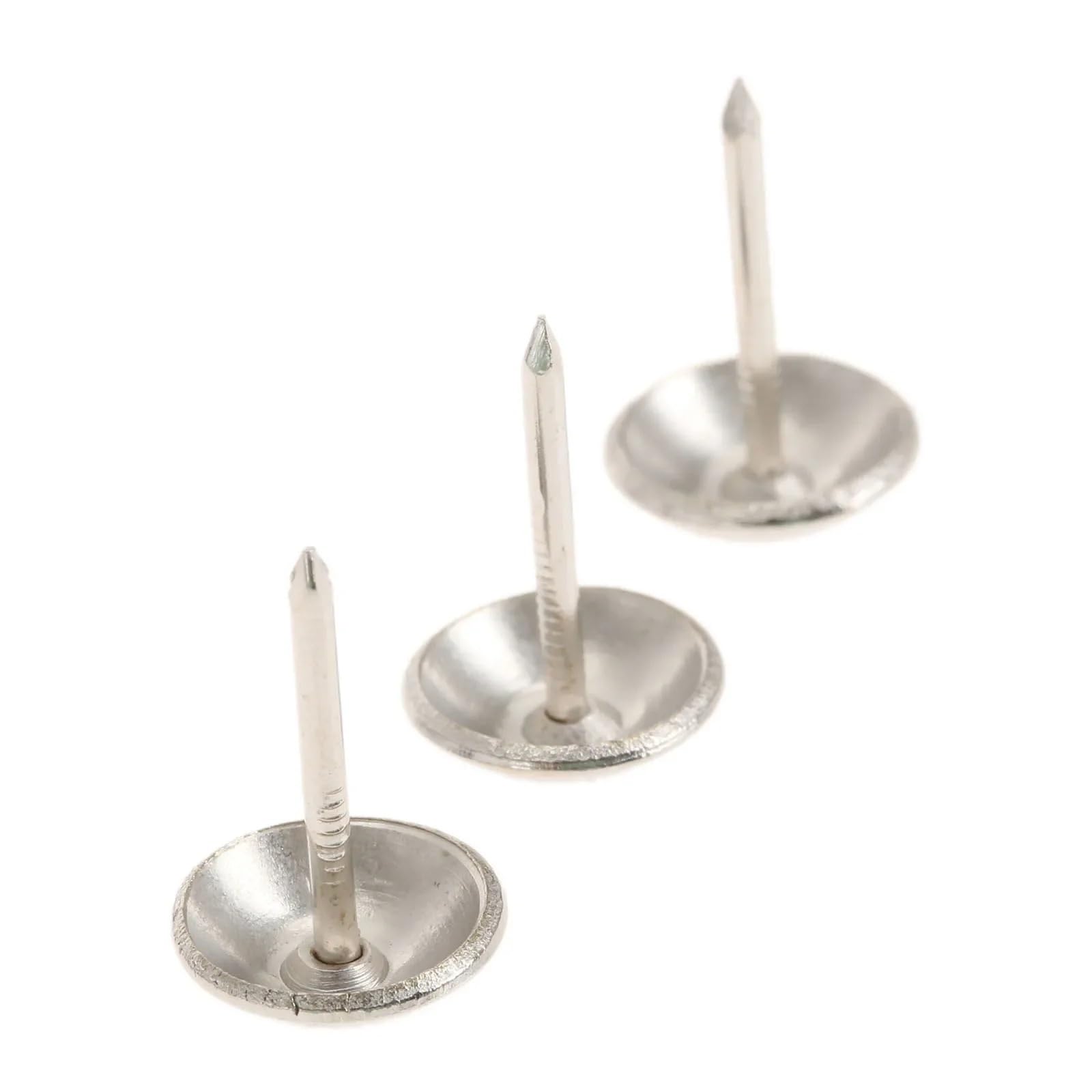 Flat Head Push Pins 100Pcs Antique Thumb Tacks Furniture Nails Round Head Upholstery Pins For Cork Board DIY Projects Home Decor 11x17mm(Silver)
