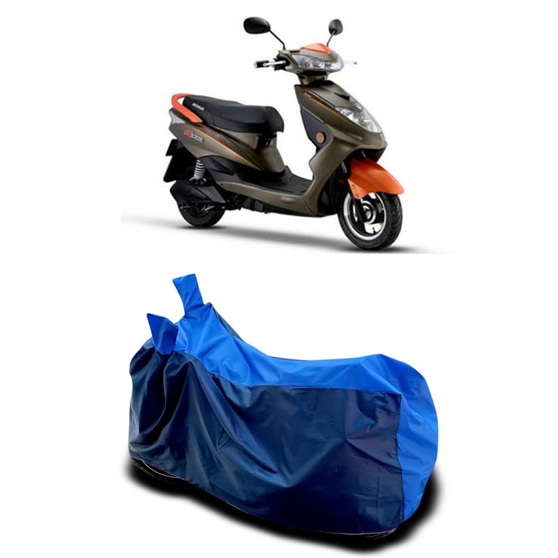 Image of DUFFEL-Two Wheeler Bike Body Cover Compatible for Okinawa Ridge Bs6 Heat Protectio /UV-Rays /Birds Dropping /DustProof /Waterproof All Variants [Nevay Blue]