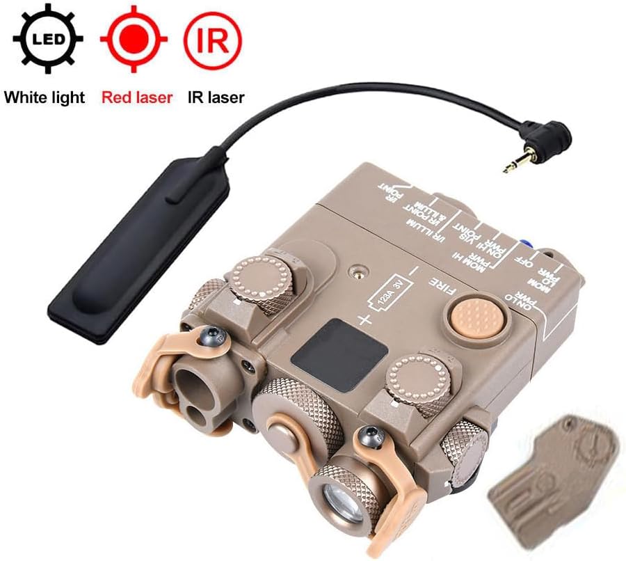 Nylon DL-A2 Aiming Laser Sight Box(with IR Laser + Flashlight & Mount+Red/Green/Blue Laser),&M300A LED White Flashlight,&AX Modular Dual Wire Remote Pressure Switch (SF+2.5 Plug) Set,Tan