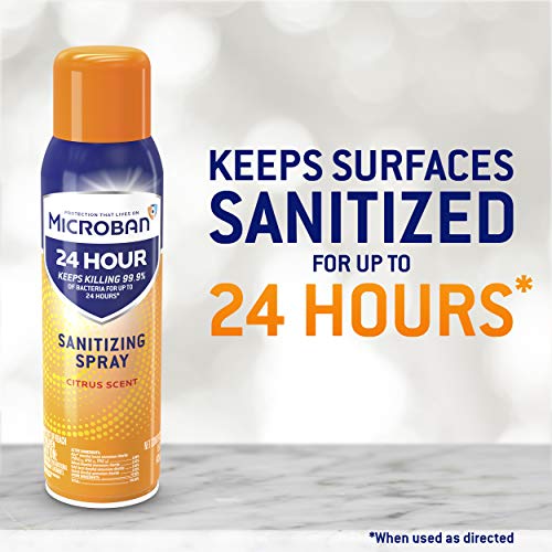 image for MICROBAN 24 Hour Disinfectant Sanitizing Spray, Citrus Scent, 15oz, Bl