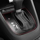 BETTERHUMZ Compatible with Volkswagen VW Golf 6 GTI MK6 2010 2011 2012 for Alcantara Carbon Leather Car Gear Shift Console Panel Trim Decor Decal Sticker Interior Molding Accessories (Carbon Leather)