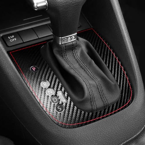 BETTERHUMZ Compatible with Volkswagen VW Golf 6 GTI MK6 2010 2011 2012 for Alcantara Carbon Leather Car Gear Shift Console Panel Trim Decor Decal Sticker Interior Molding Accessories (Carbon Leather)