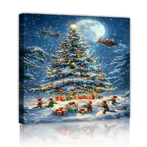 Toile de Noël 50x50cm pour raviver vos murs blancs cet hiver