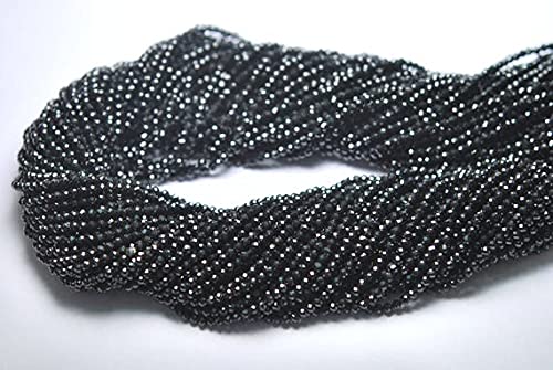 Spinelle noire en micro rondelles facettées 2.25mm pour perles de bijoux DIY (2500 pièces)