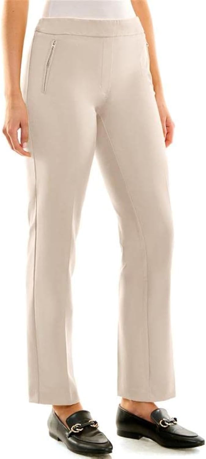 Zac & Rachel Womens Bond 18 Pull on with Faux Zipper Pockets Casual Pantspants