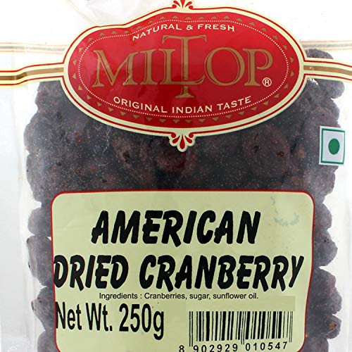 Image of Miltop American Dried Whole Cranberries, 250g