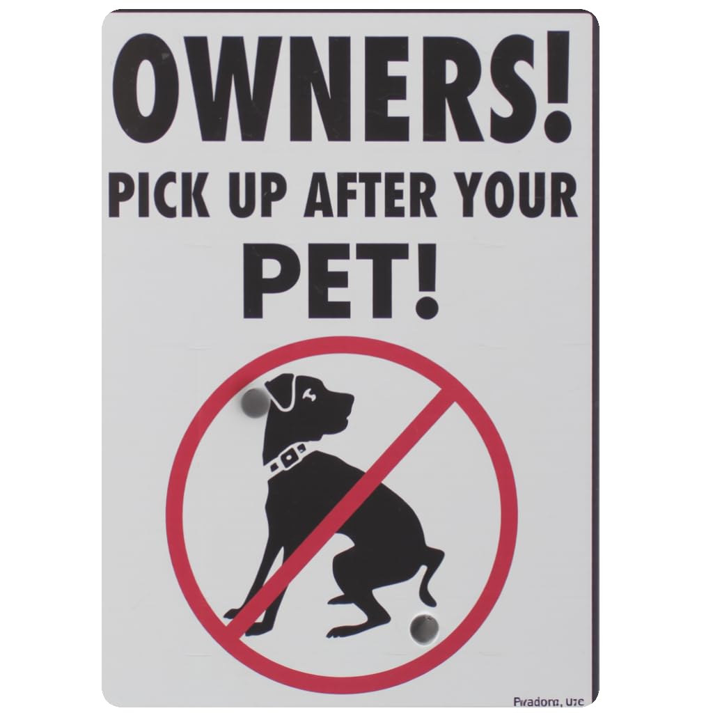 8x12 Inch Rust-Free Aluminum No Dog Pooping Yard Sign - Weatherproof UV Protected Pet Waste Pickup Reminder with Dog Silhouette Graphic - Keep Dogs Off Grass Sign for Lawns, P