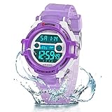 🍀 Design Diseño moderno y materiales de alta calidad: Al niño siempre le gusta algo especial y diferente. Cuando el niño posee este reloj, él/ella puede cambiar el color de la luz a 7 colores,azul oscuro, verde, rojo, azul claro, amarillo, púrpura, rosa . No solo ilumina el dial, sino que también brinda más diversión al niño. Este reloj está hecho de un material amigable. El dial está hecho de vidrio de resina altamente transparente, duro y no tóxico, transparente y no es fácil de rayar.