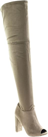 open toe knee high boot