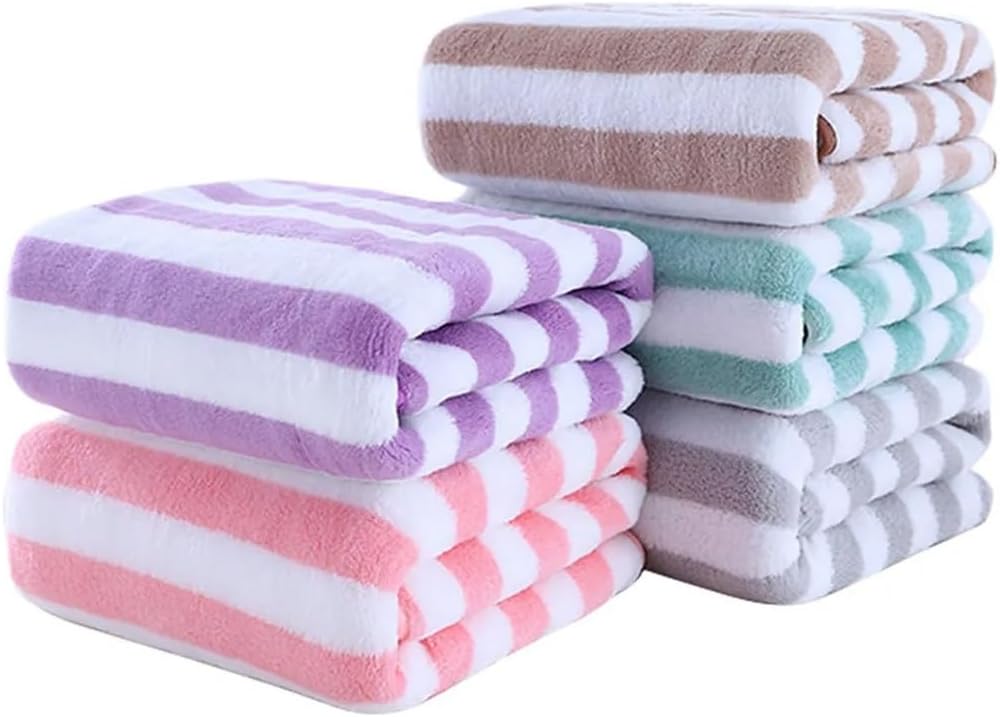 JSEIAJB 35x75 Cm Absorbent Striped Quick Drying Bath Towel Set Soft Faces Towel Fiber Bath Towel