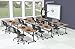MooreCo Essentials Flipper Training Table 72x24 Teak Top Black Base