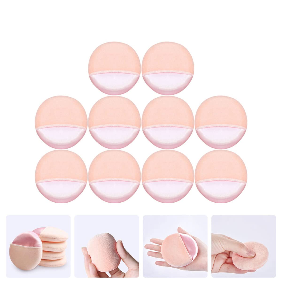 FRCOLOR 60pezzi Spugnetta Fondotinta Morbida e Lavabile Per Applicazione Make up Puff Per Polvere Con Sensazione Delicata e Skin-friendly Per Donne
