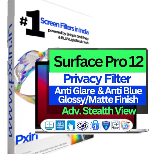 Image of Pxin Surface Pro 12-12 inch Touch Privacy Screen with OptiCare Vision Layer | Anti-Glare | Anti UV & Blue Light | Confidential View | Touch Privacy Filter