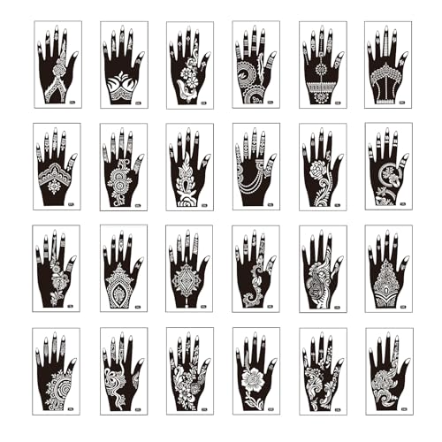 48 Sheets Henna stencils for hands,henna stencils,Henna Stencil Kit, Large Indian Temporary Tattoo...