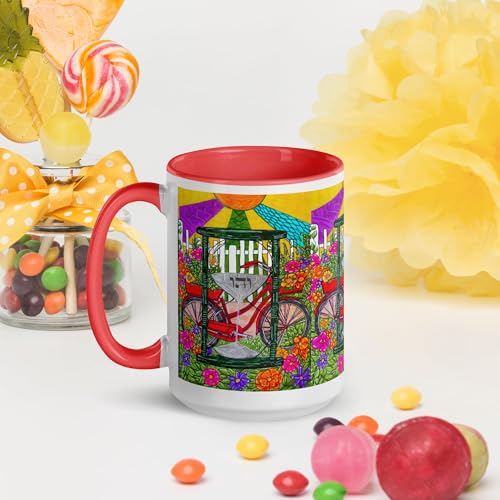 Taza de cerámica 15oz multicolor con diseño ilustrado miniatura 6