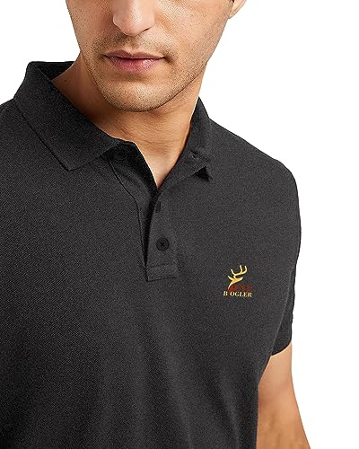 Image of EYEBOGLER Regular Fit Mens Polo Neck Half Sleeve Soild Casual Tshirt